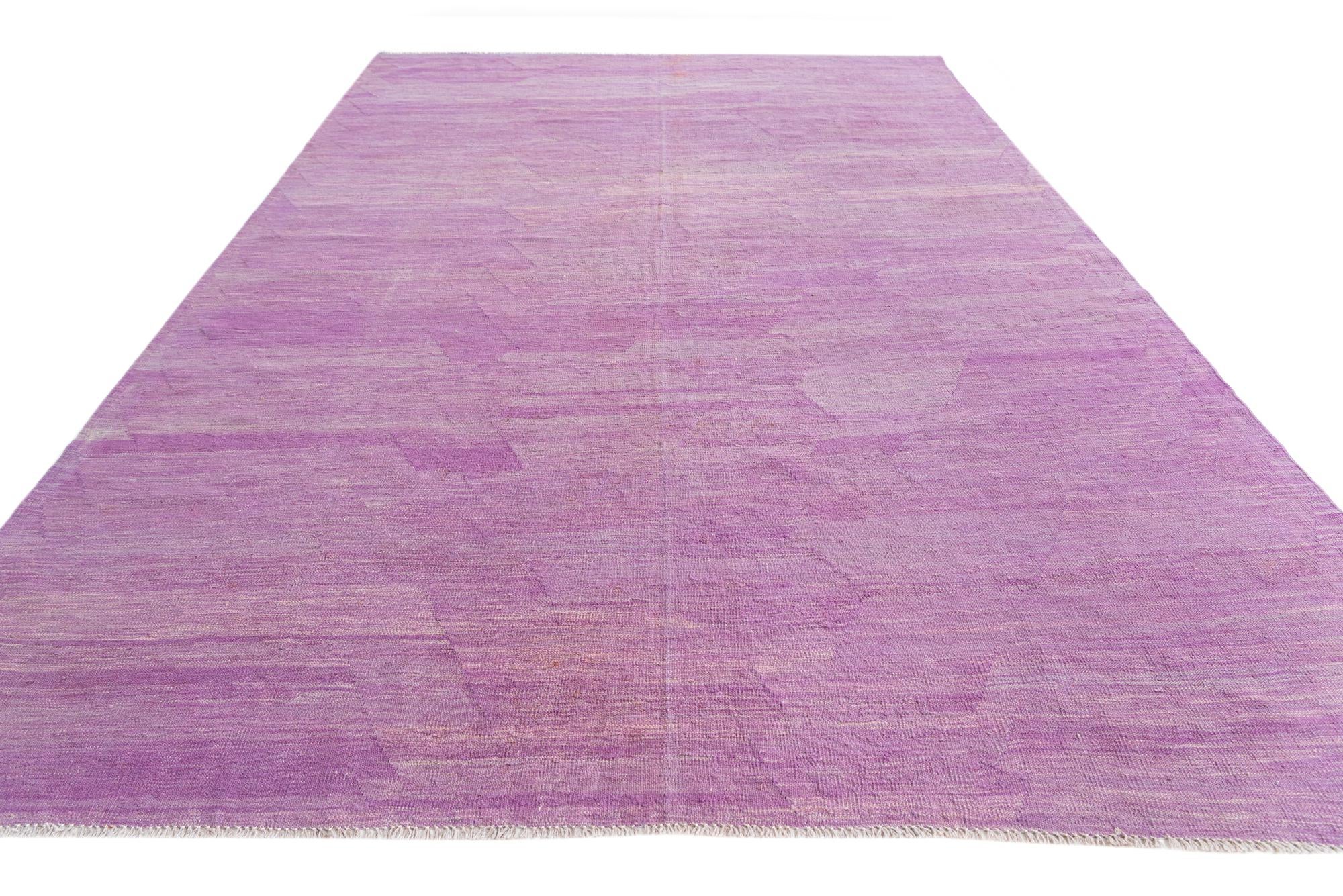 6' 6 x 9' 9 Hand Woven Kilim Modern Wool Rug