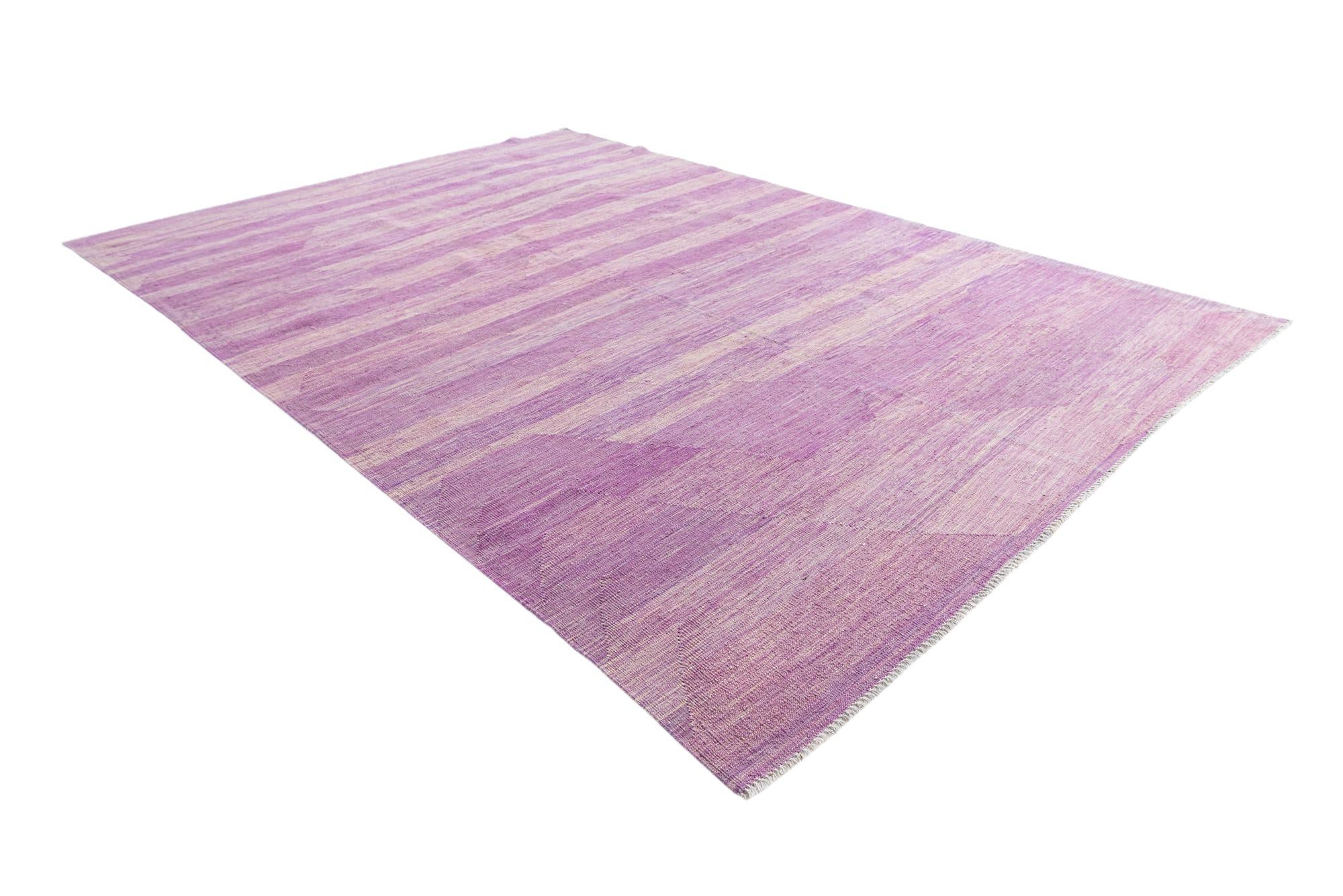 6' 10 x 9' 9 Hand Woven Kilim Modern Wool Rug
