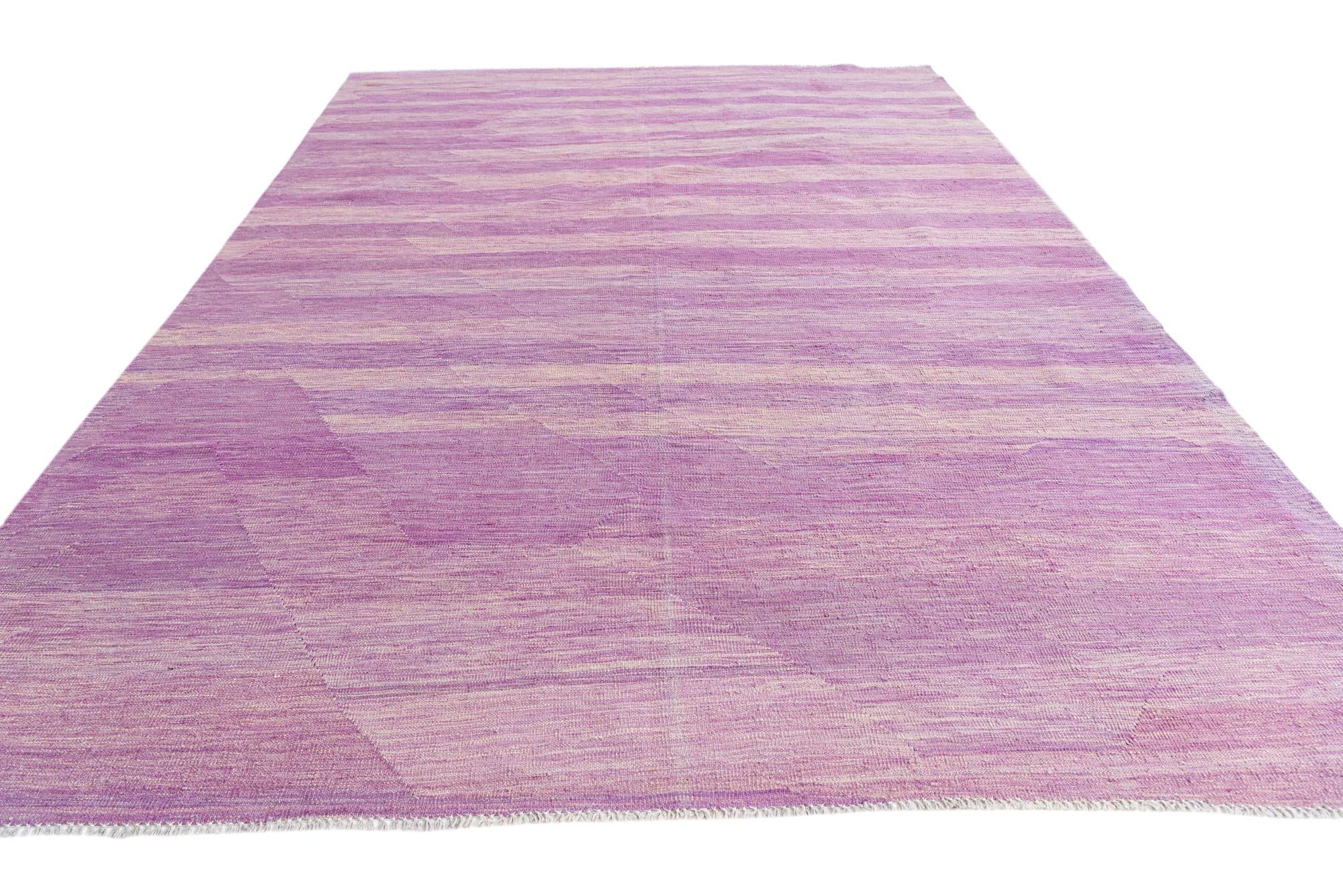 6' 10 x 9' 9 Hand Woven Kilim Modern Wool Rug