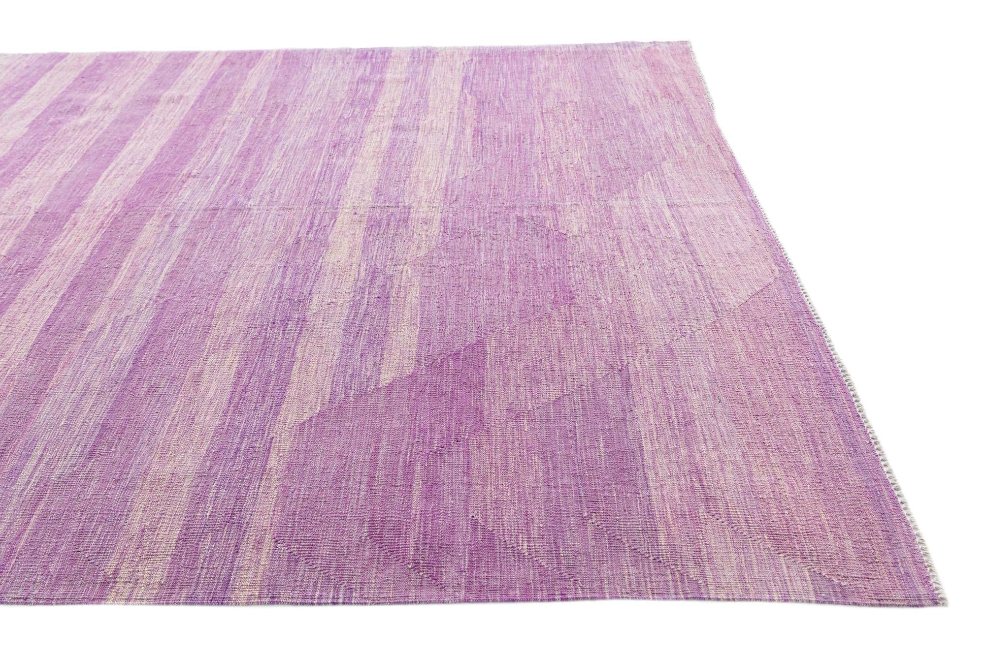 6' 10 x 9' 9 Hand Woven Kilim Modern Wool Rug