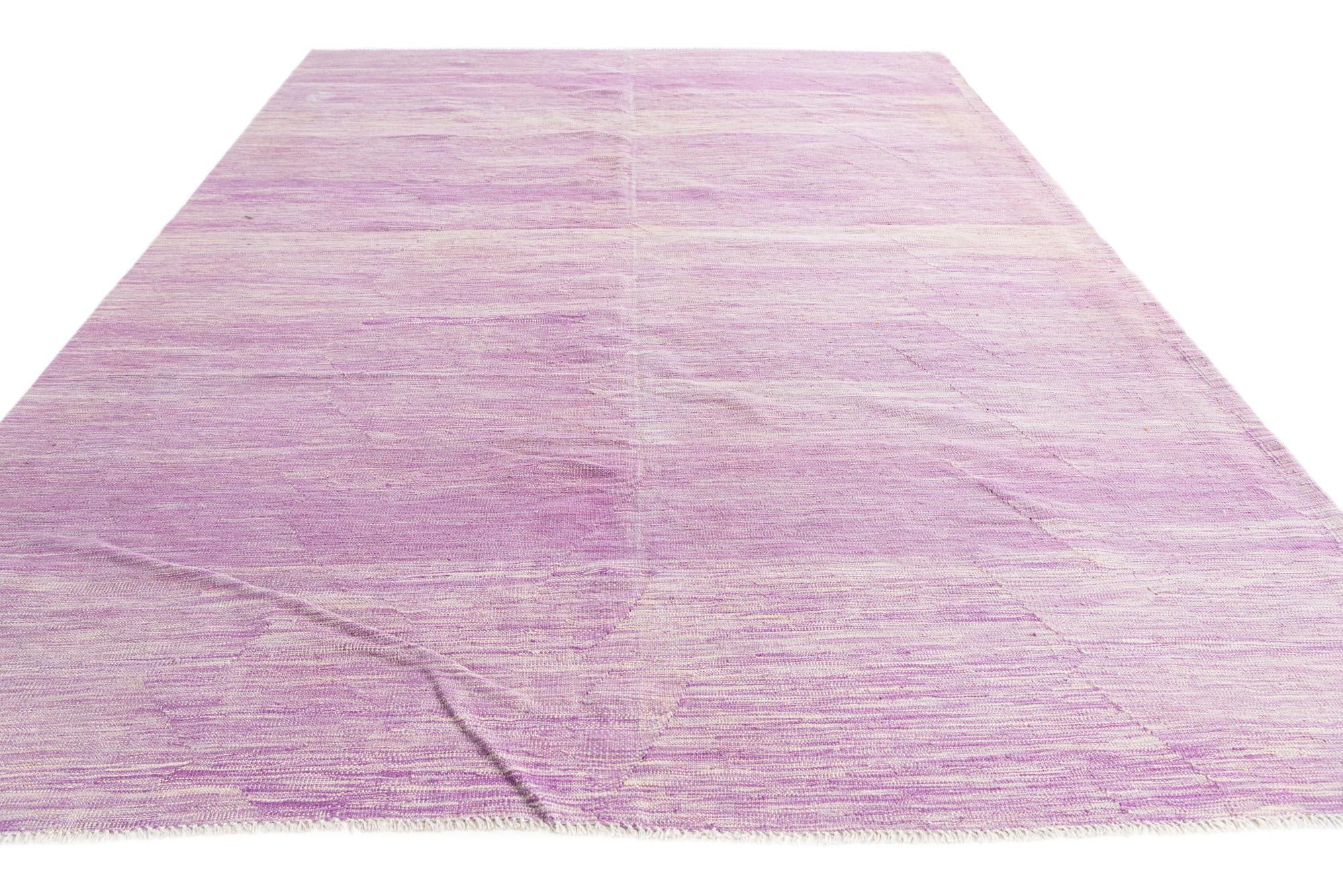 7' x 9' 8 Hand Woven Kilim Modern Wool Rug