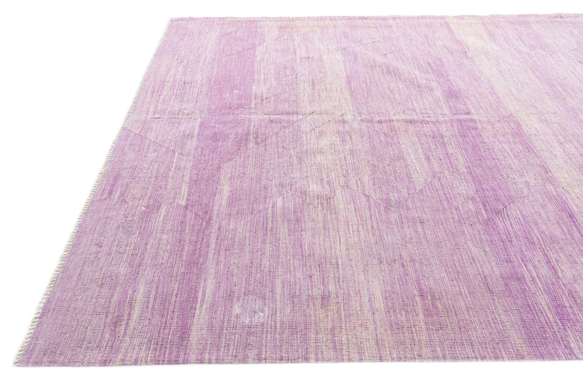 7' x 9' 8 Hand Woven Kilim Modern Wool Rug