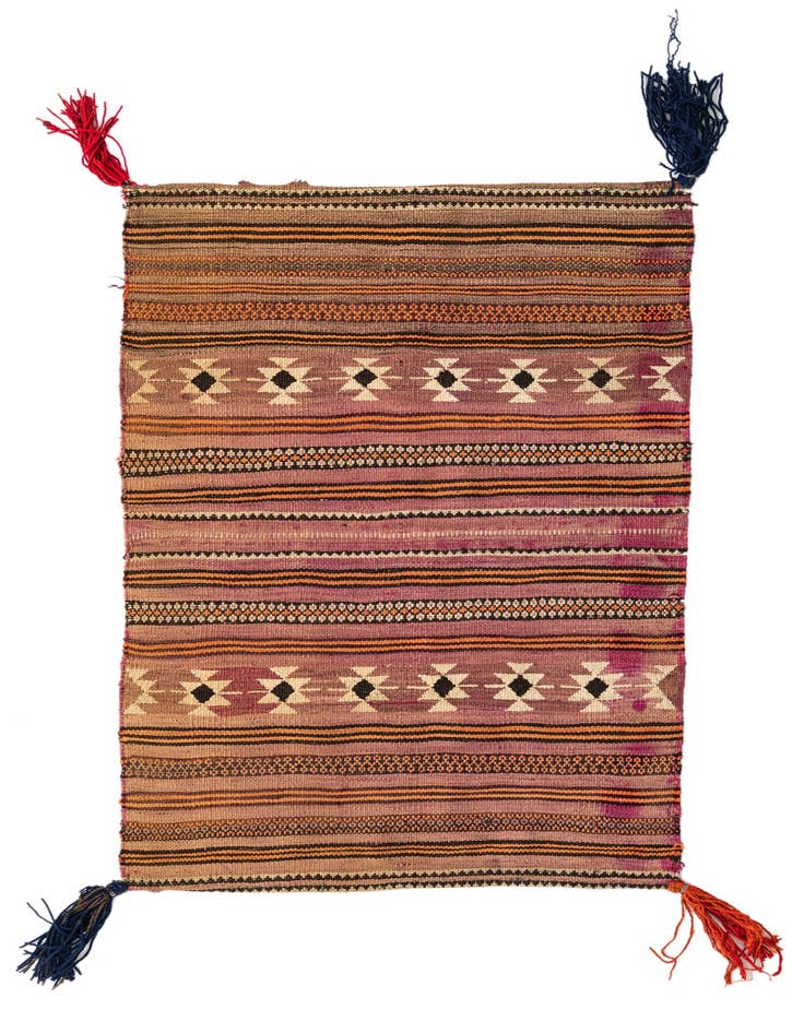 Detail image of 3' 2 x 4' 9 Hand Woven Kilim Modern Wool Rug