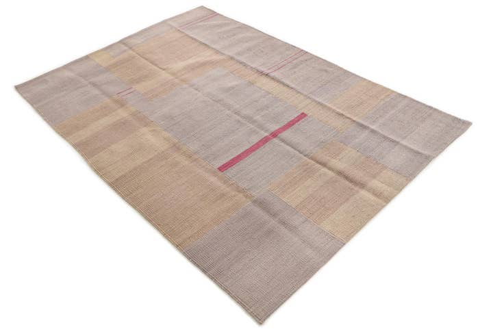 Detail image of 4' 1 x 6' Hand Woven Kilim Modern Wool Rug