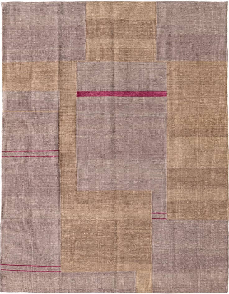 Detail image of 4' 1 x 6' Hand Woven Kilim Modern Wool Rug