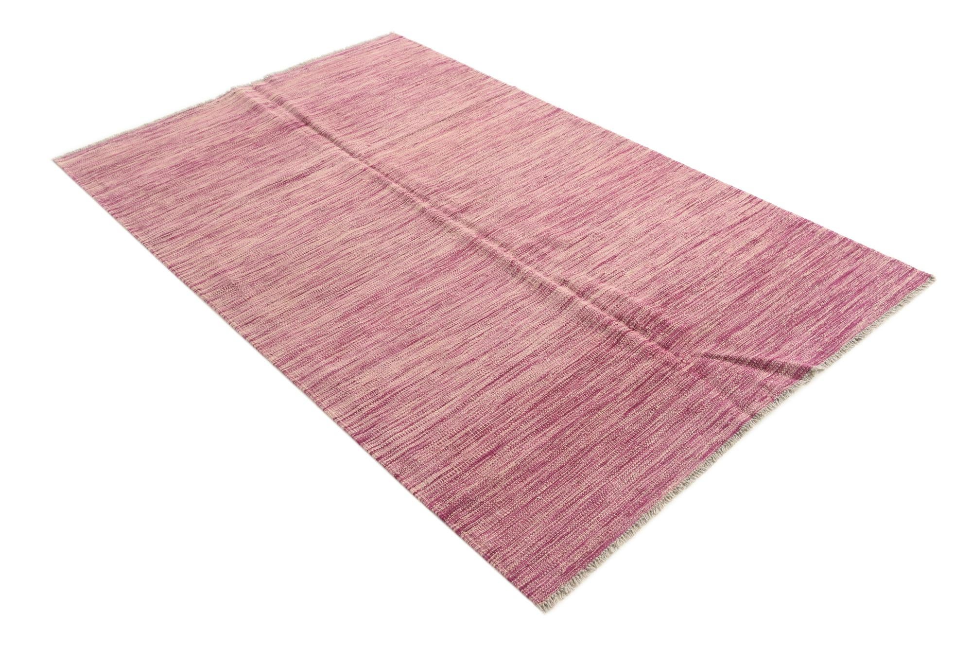 4' 1 x 6' 7 Hand Woven Kilim Modern Wool Rug