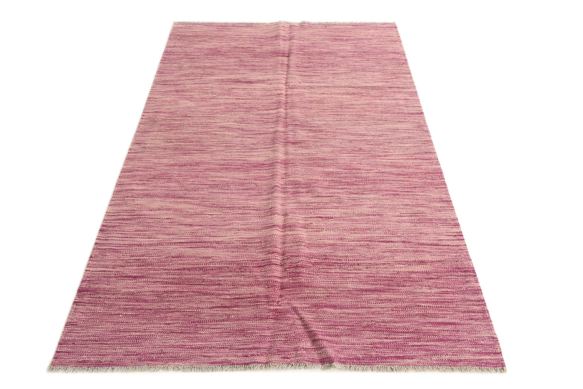 4' 1 x 6' 7 Hand Woven Kilim Modern Wool Rug