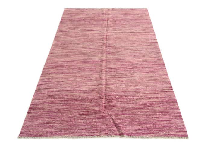 4' 1 x 6' 7 Hand Woven Kilim Modern Wool Rug