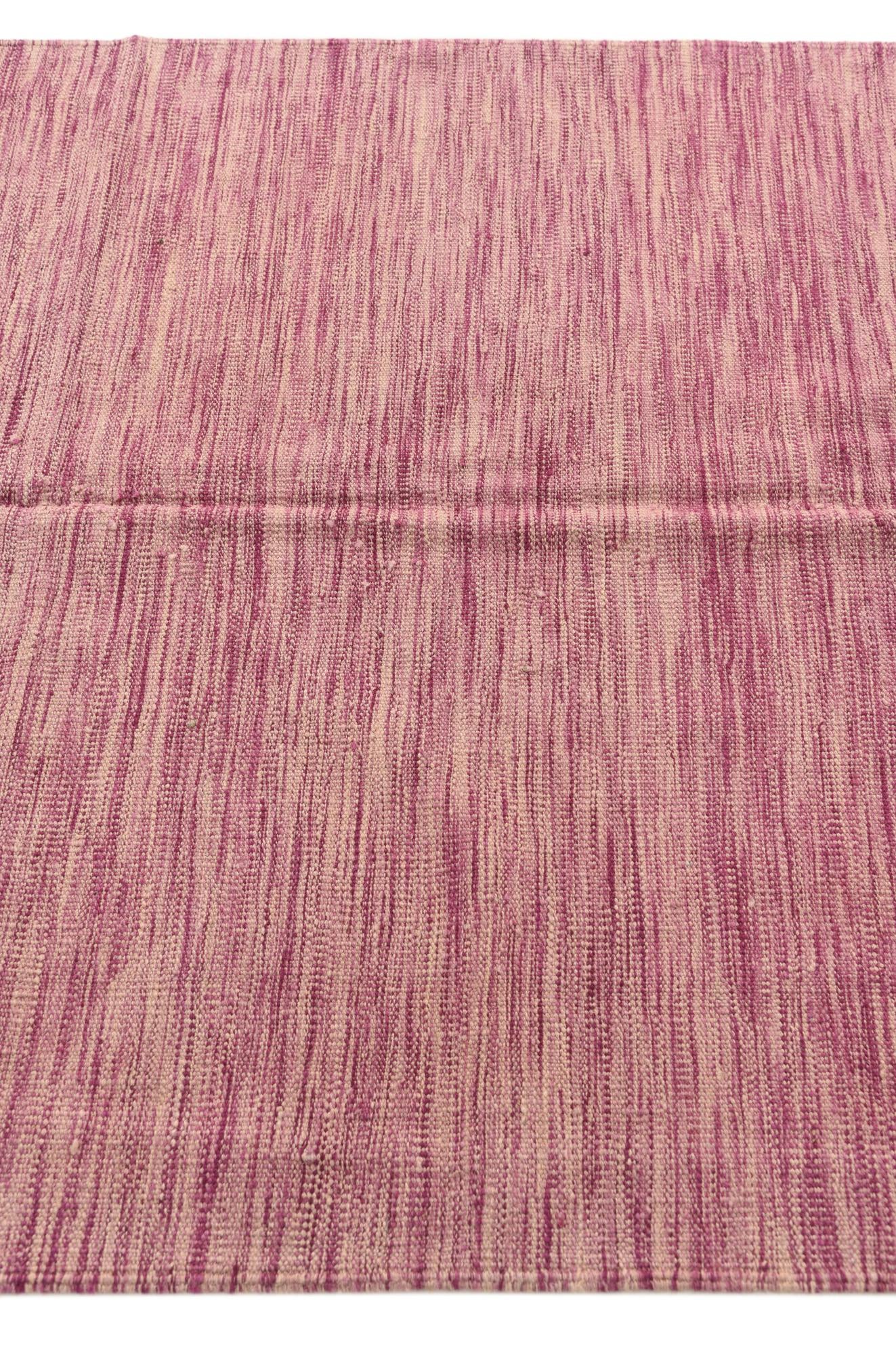 4' 1 x 6' 7 Hand Woven Kilim Modern Wool Rug