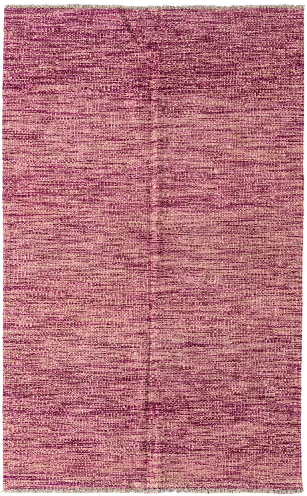 4' 1 x 6' 7 Hand Woven Kilim Modern Wool Rug