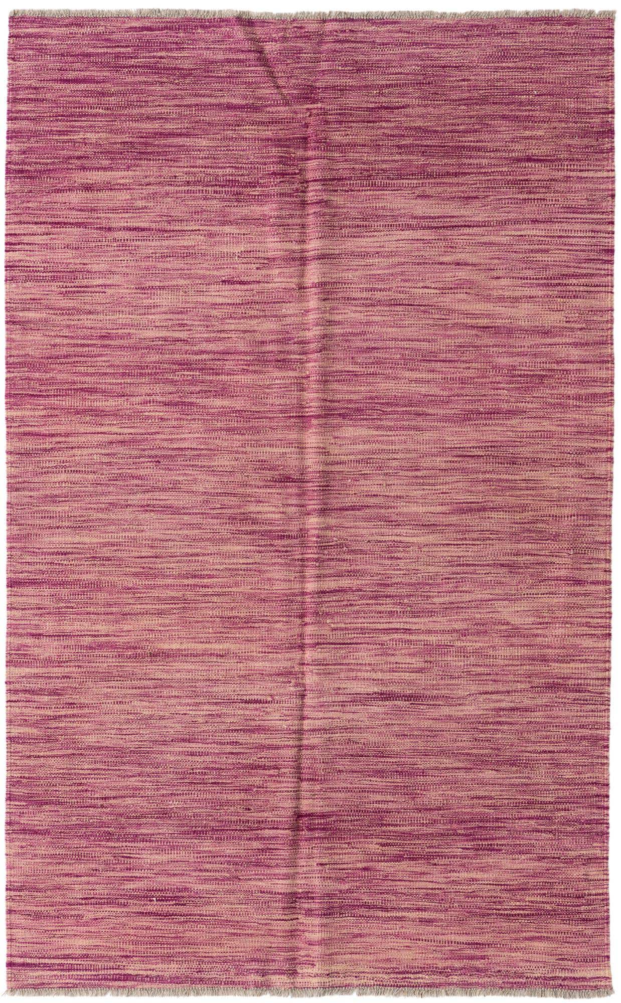 4' 1 x 6' 7 Hand Woven Kilim Modern Wool Rug