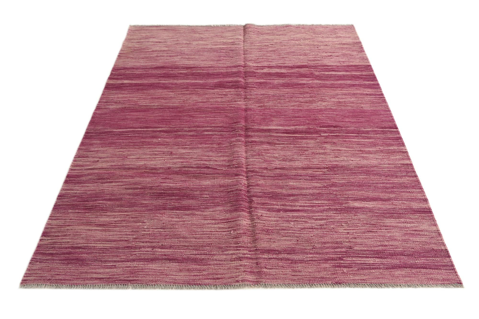 5' 1 x 6' 7 Hand Woven Kilim Modern Wool Rug