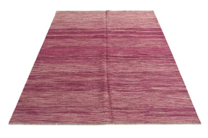 5' 1 x 6' 7 Hand Woven Kilim Modern Wool Rug