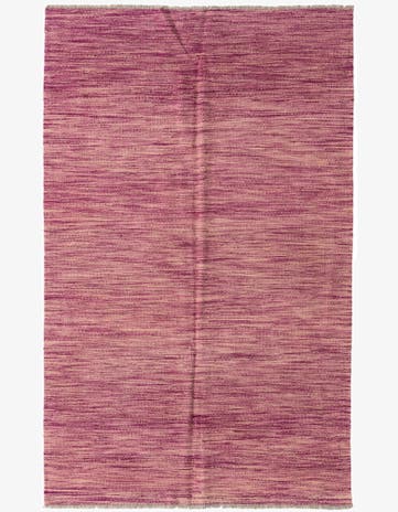 4' 1 x 6' 7 Hand Woven Kilim Modern Wool Rug