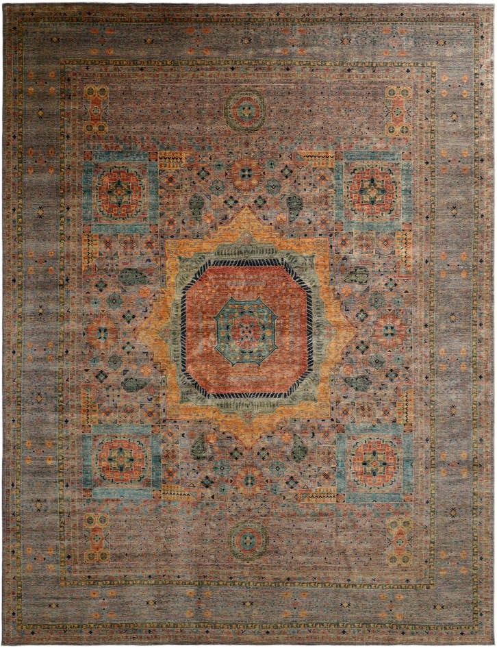 Detail image of 12' 6 x 16' 10 Hand Knotted Mamluk Ziegler Oriental Rug