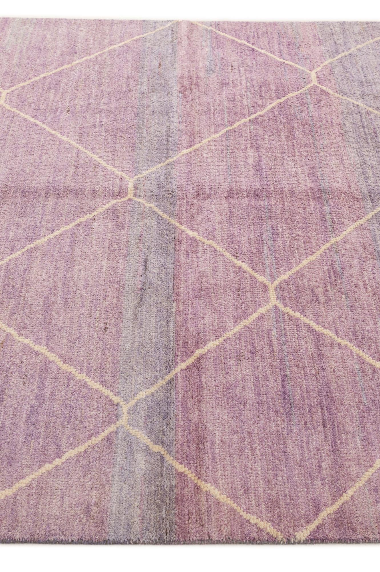 5' 7 x 8' Hand Knotted Moroccan Wool Rug