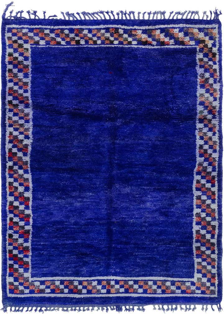 4' 11 x 8' 5 Hand Knotted Moroccan Wool Rug