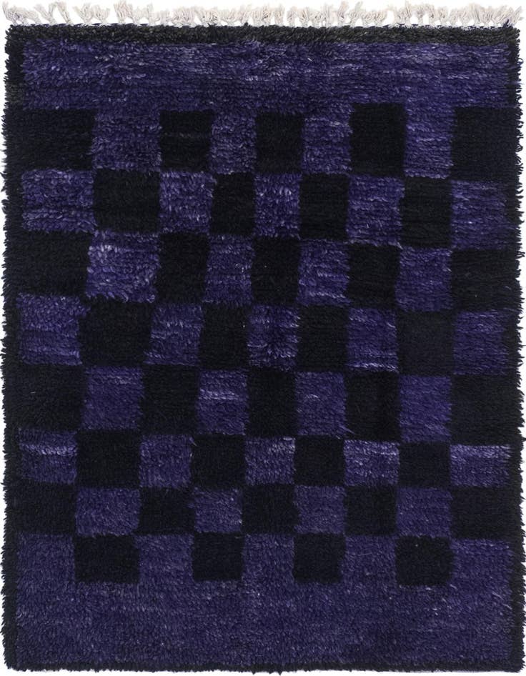 Detail image of 3' 4 x 4' 6 Hand Knotted Moroccan Wool Rug