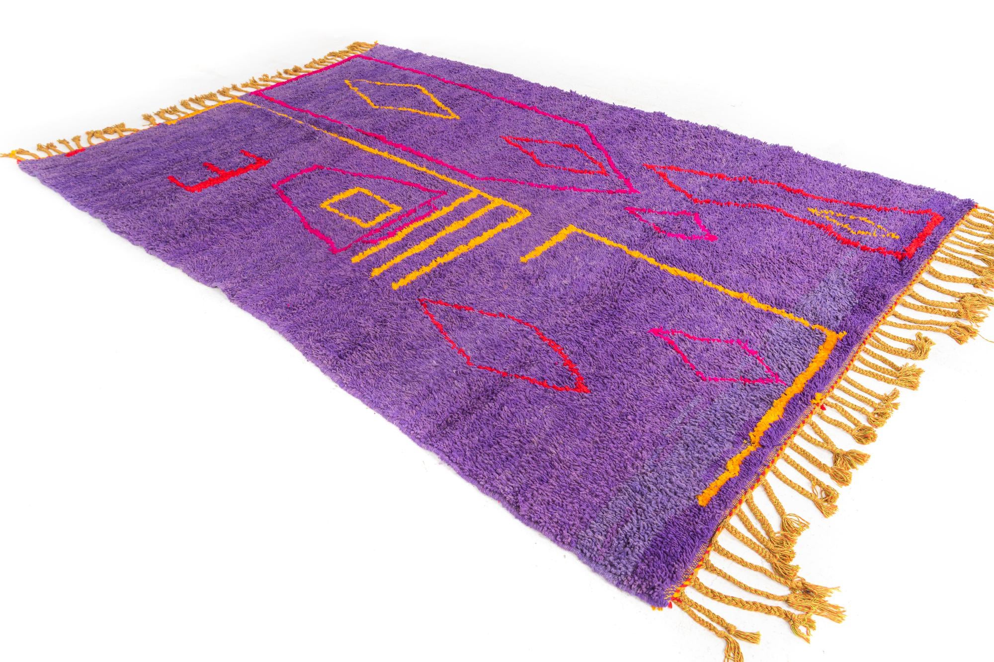 6' 7 x 9' 9 Hand Knotted Moroccan Wool Rug