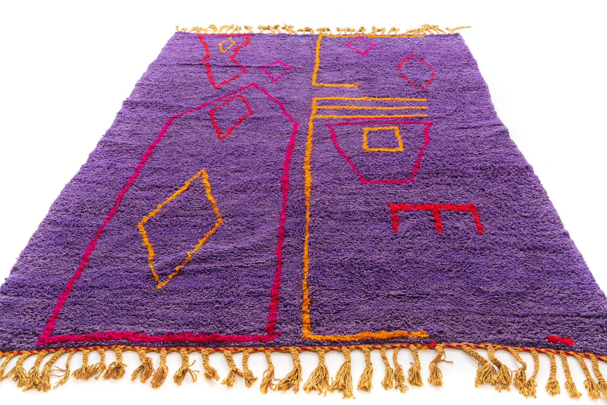 6' 7 x 9' 9 Hand Knotted Moroccan Wool Rug