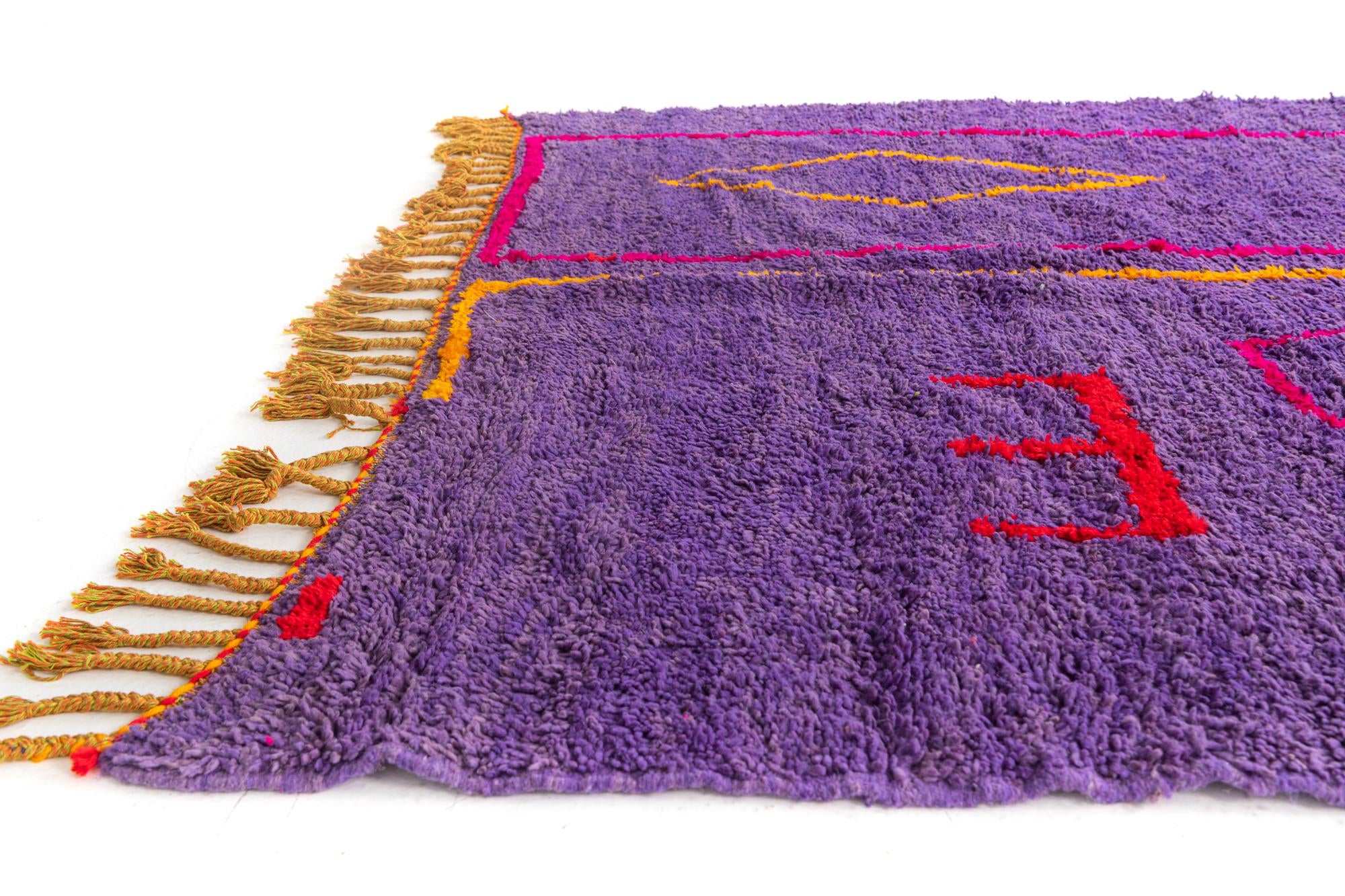 6' 7 x 9' 9 Hand Knotted Moroccan Wool Rug