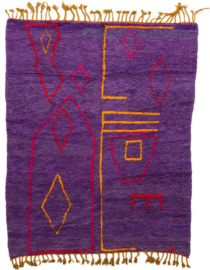 Detail image of 6' 7 x 9' 9 Hand Knotted Moroccan Wool Rug