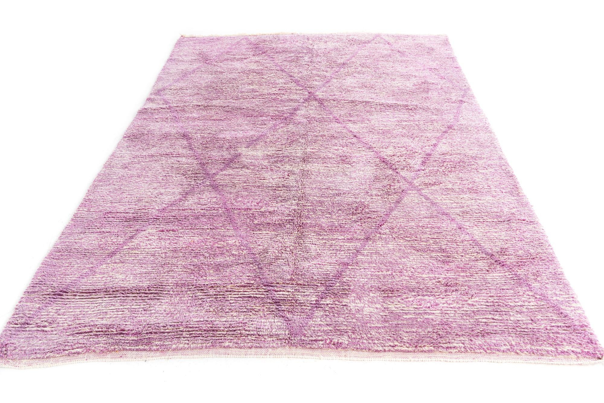 6' 6 x 10' Hand Knotted Moroccan Wool Rug
