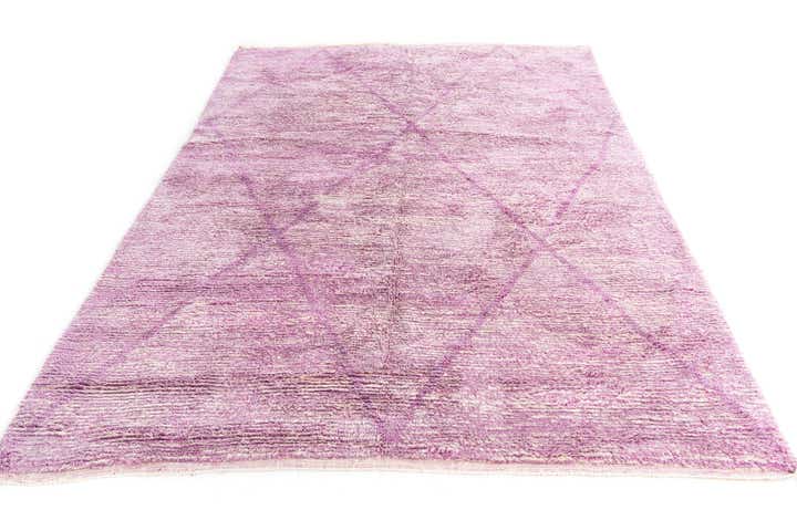 6' 6 x 10' Hand Knotted Moroccan Wool Rug