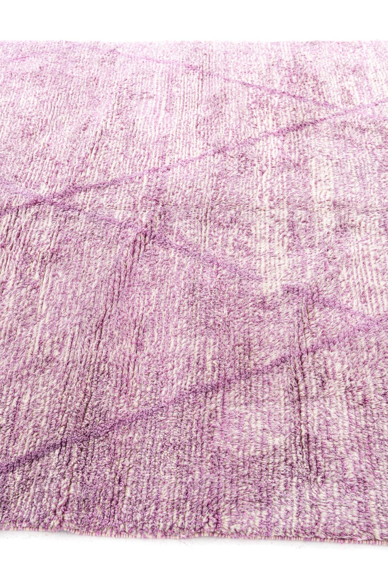 6' 6 x 10' Hand Knotted Moroccan Wool Rug