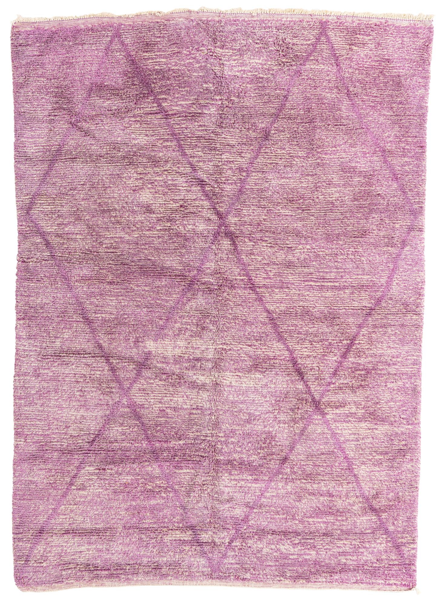 6' 6 x 10' Hand Knotted Moroccan Wool Rug