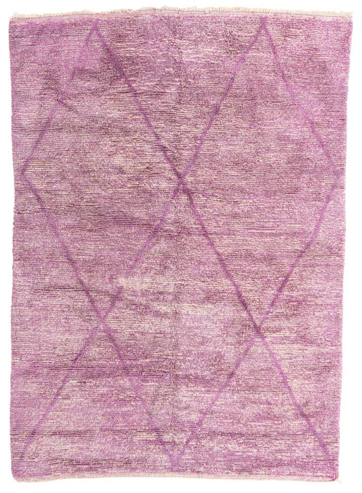 6' 6 x 10' Hand Knotted Moroccan Wool Rug