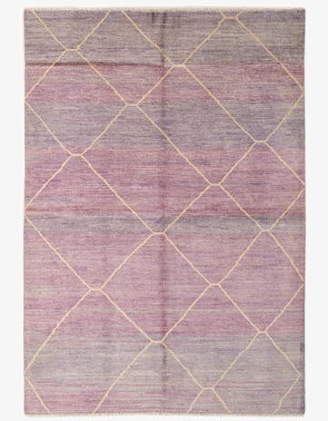 5' 7 x 8' Hand Knotted Moroccan Wool Rug