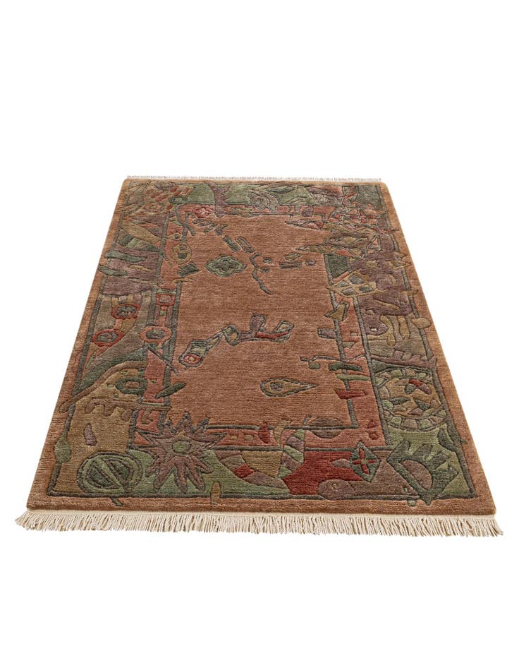 Detail image of 3' 1 x 4' 11  Hand Knotted Nepal Wool Rug