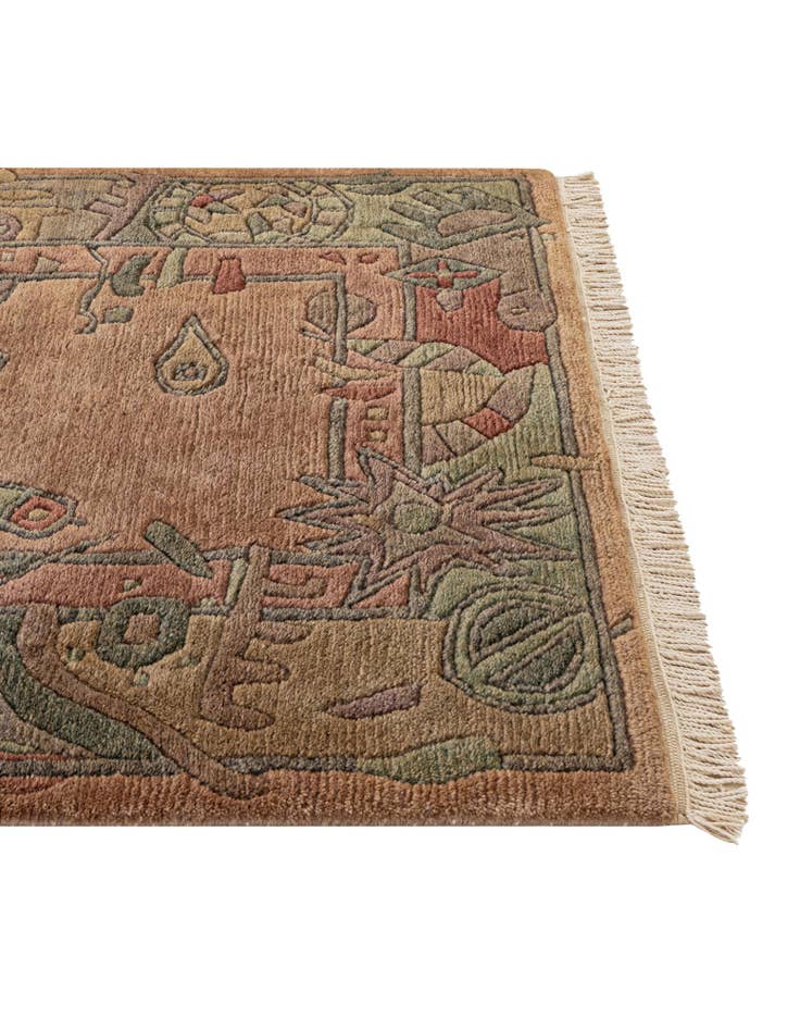 Detail image of 3' 1 x 4' 11 Hand Knotted Nepal Wool Rug