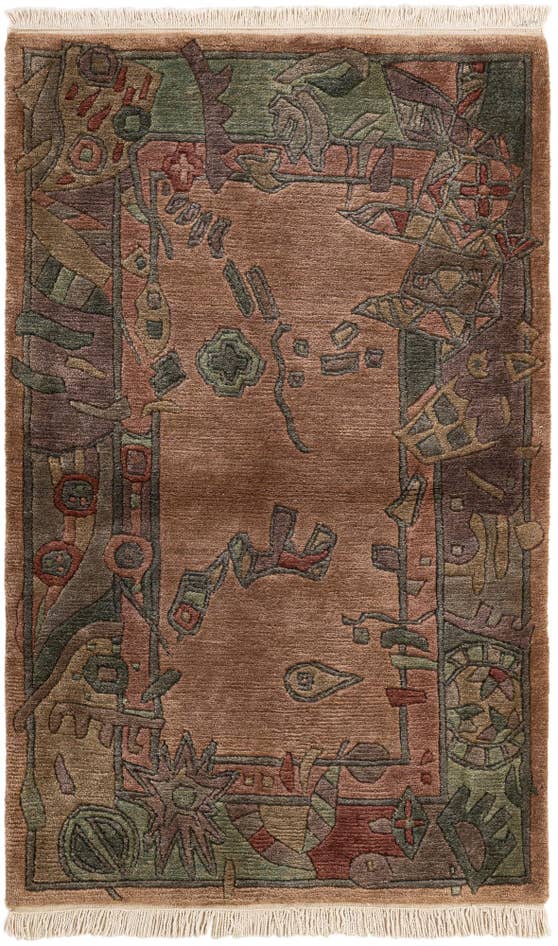 Detail image of 3' 1 x 4' 11 Hand Knotted Nepal Wool Rug