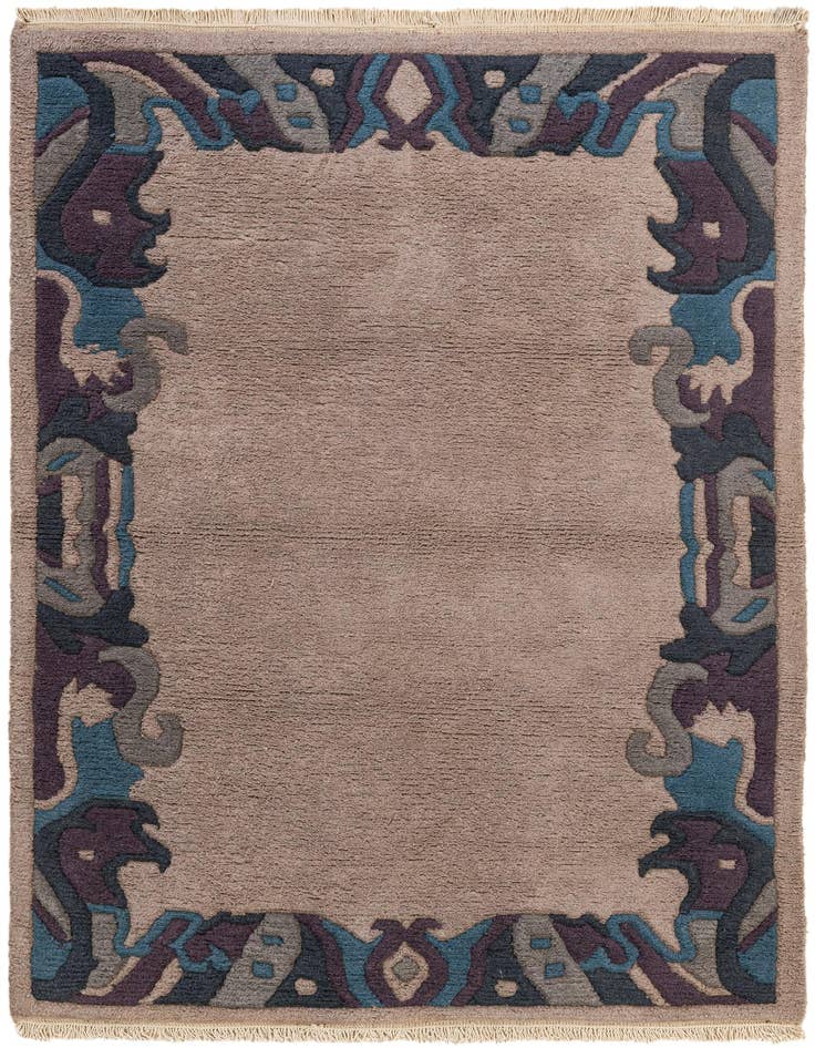 Detail image of 4' x 5' 10 Hand Knotted Nepal Wool Rug