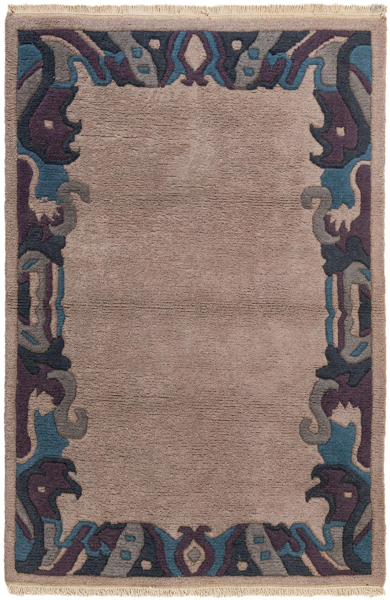 4' x 5' 10 Hand Knotted Nepal Wool Rug