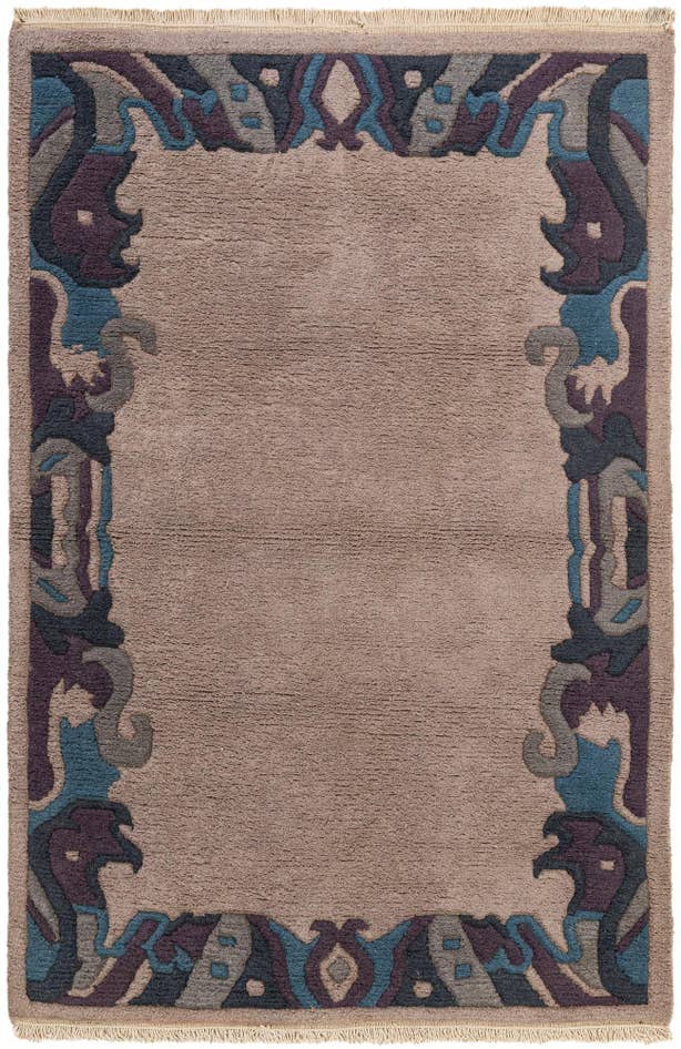 Detail image of 4' x 5' 10 Hand Knotted Nepal Wool Rug