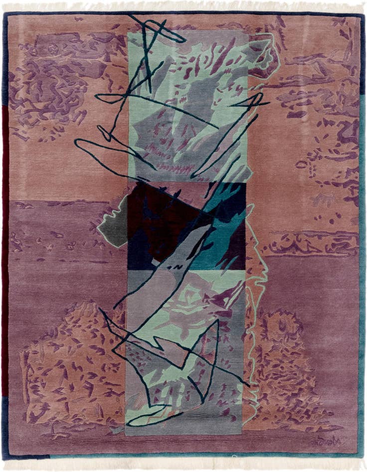 Detail image of 6' 8 x 9' 10 Hand Knotted Nepal Wool Rug