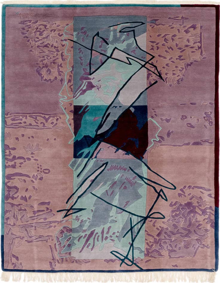 Detail image of 6' 8 x 9' 7 Hand Knotted Nepal Wool Rug