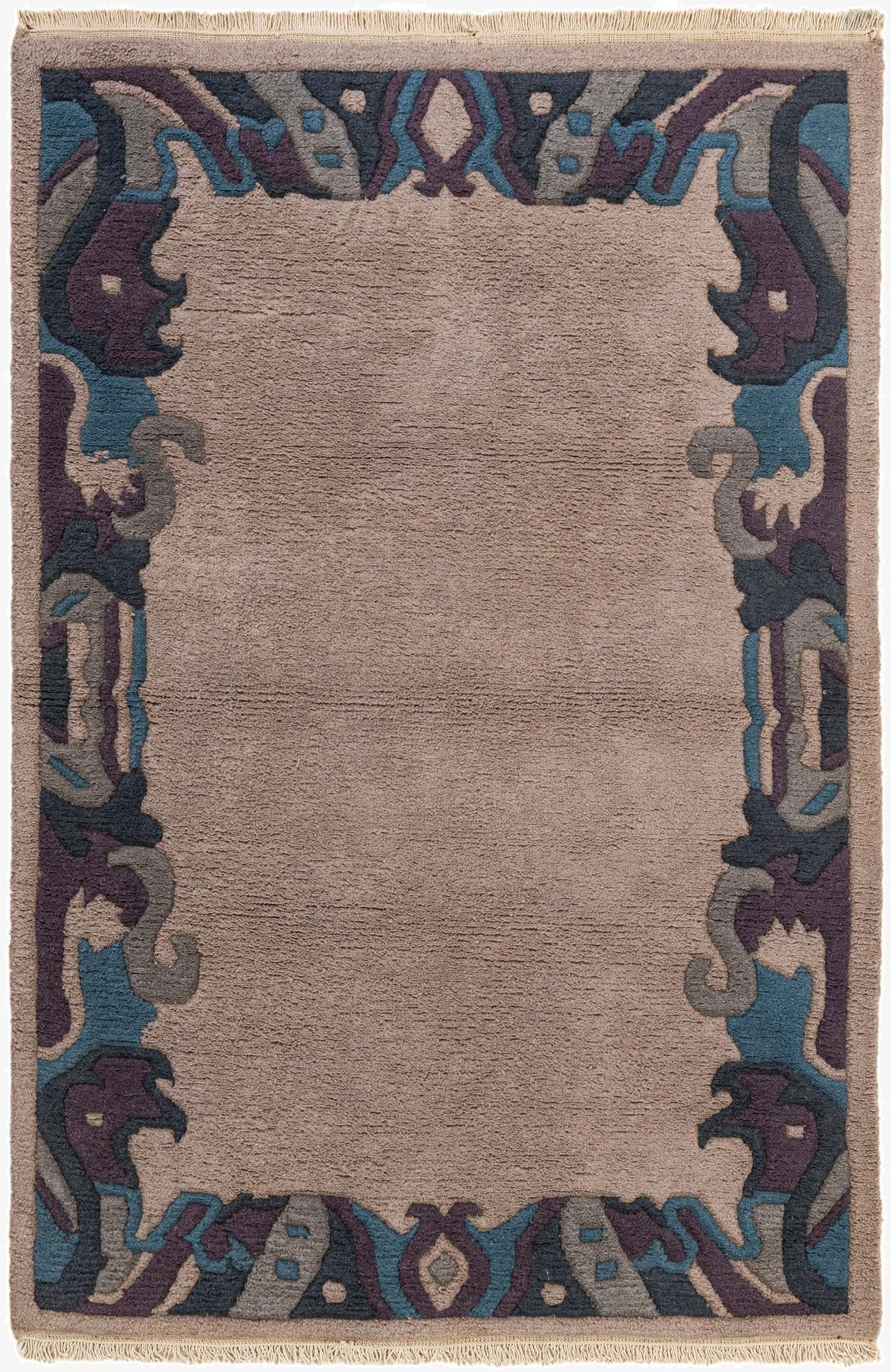 4' x 5' 10  Hand Knotted Nepal Wool Rug