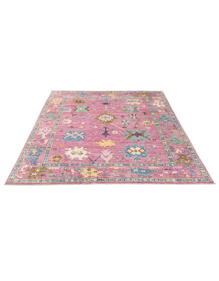 8' x 9' 9 Hand Knotted Oushak Wool Rug