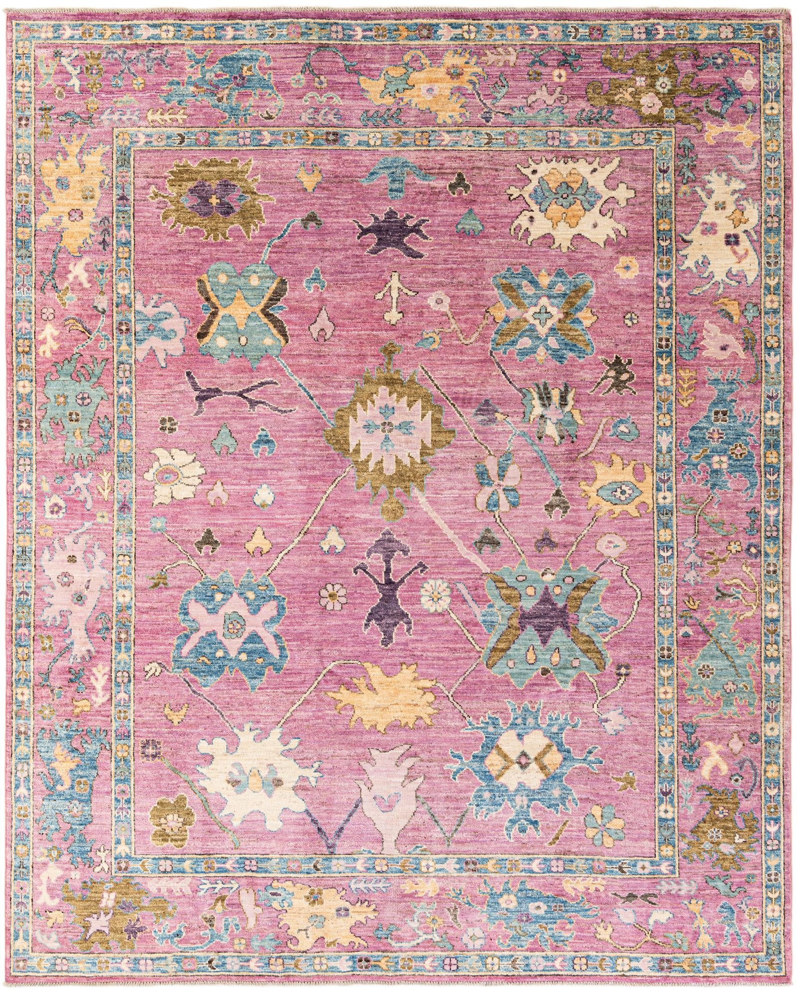 8' x 9' 9 Hand Knotted Oushak Wool Rug