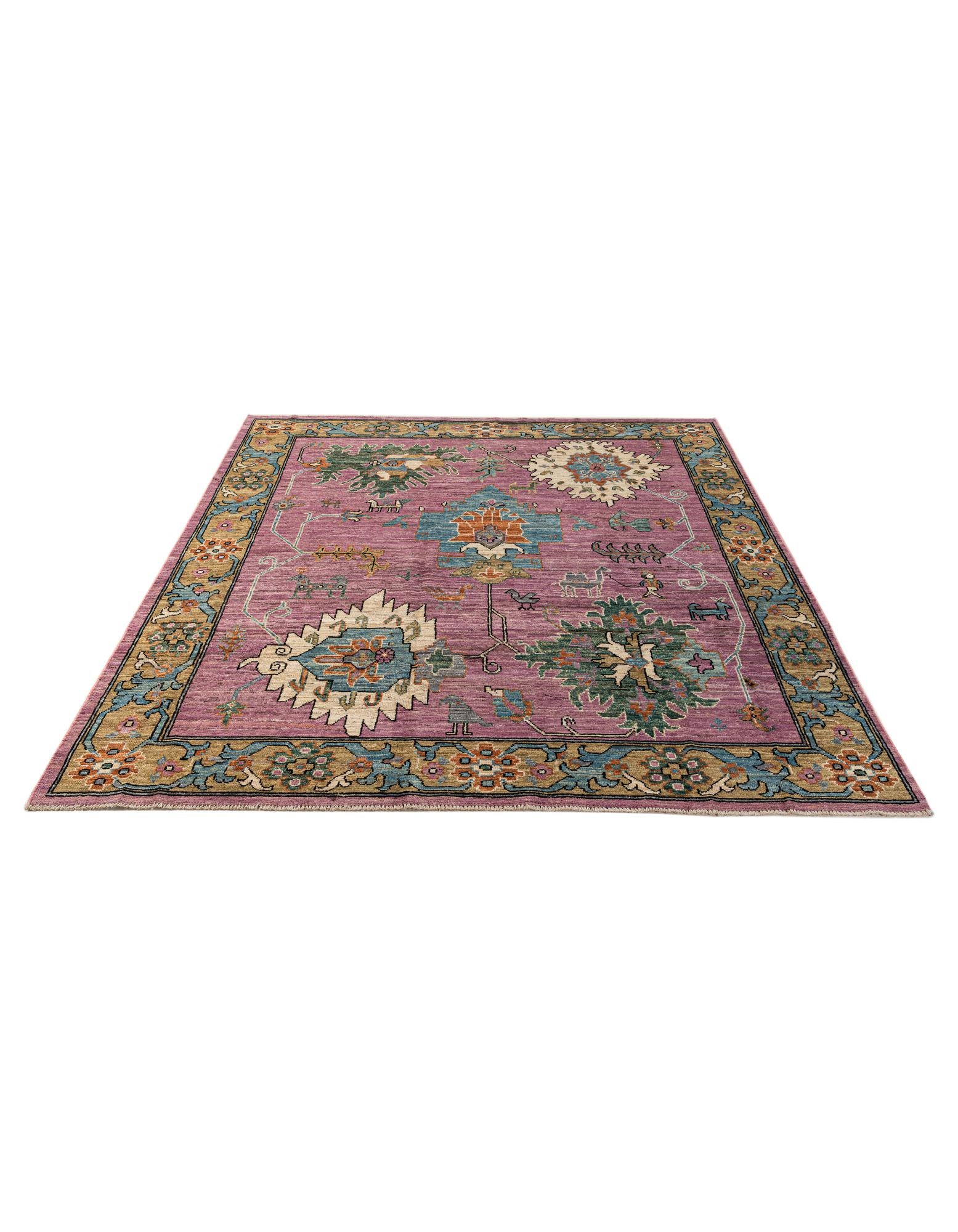 8' 3 x 9' 10 Hand Knotted Oushak Wool Rug