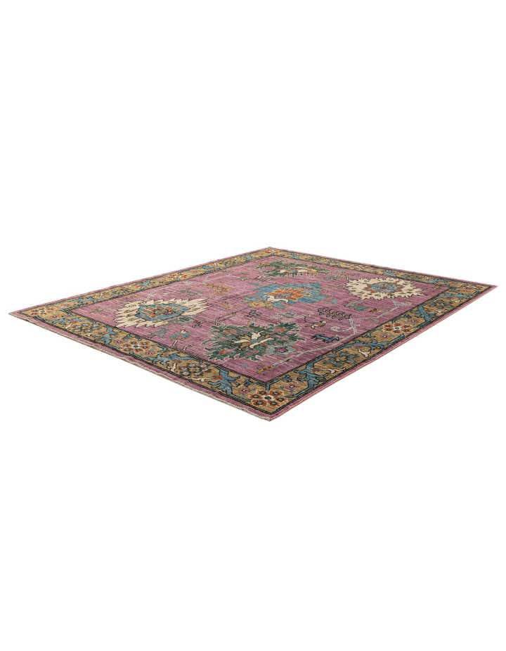 8' 3 x 9' 10 Hand Knotted Oushak Wool Rug