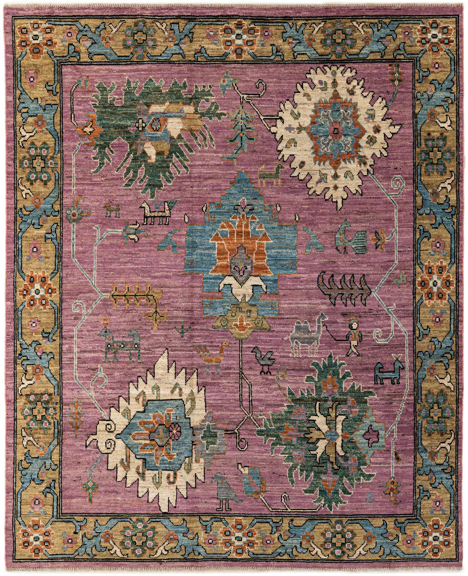 8' 3 x 9' 10 Hand Knotted Oushak Wool Rug