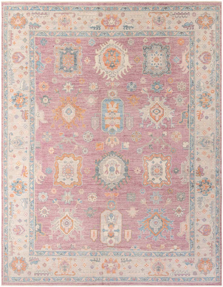 Detail image of 9' 1 x 12' 2 Hand Knotted Oushak Wool Rug