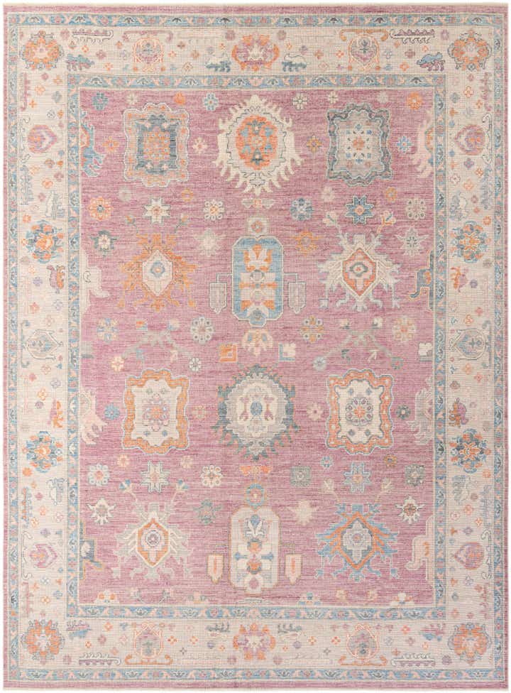 9' 1 x 12' 2 Hand Knotted Oushak Wool Rug