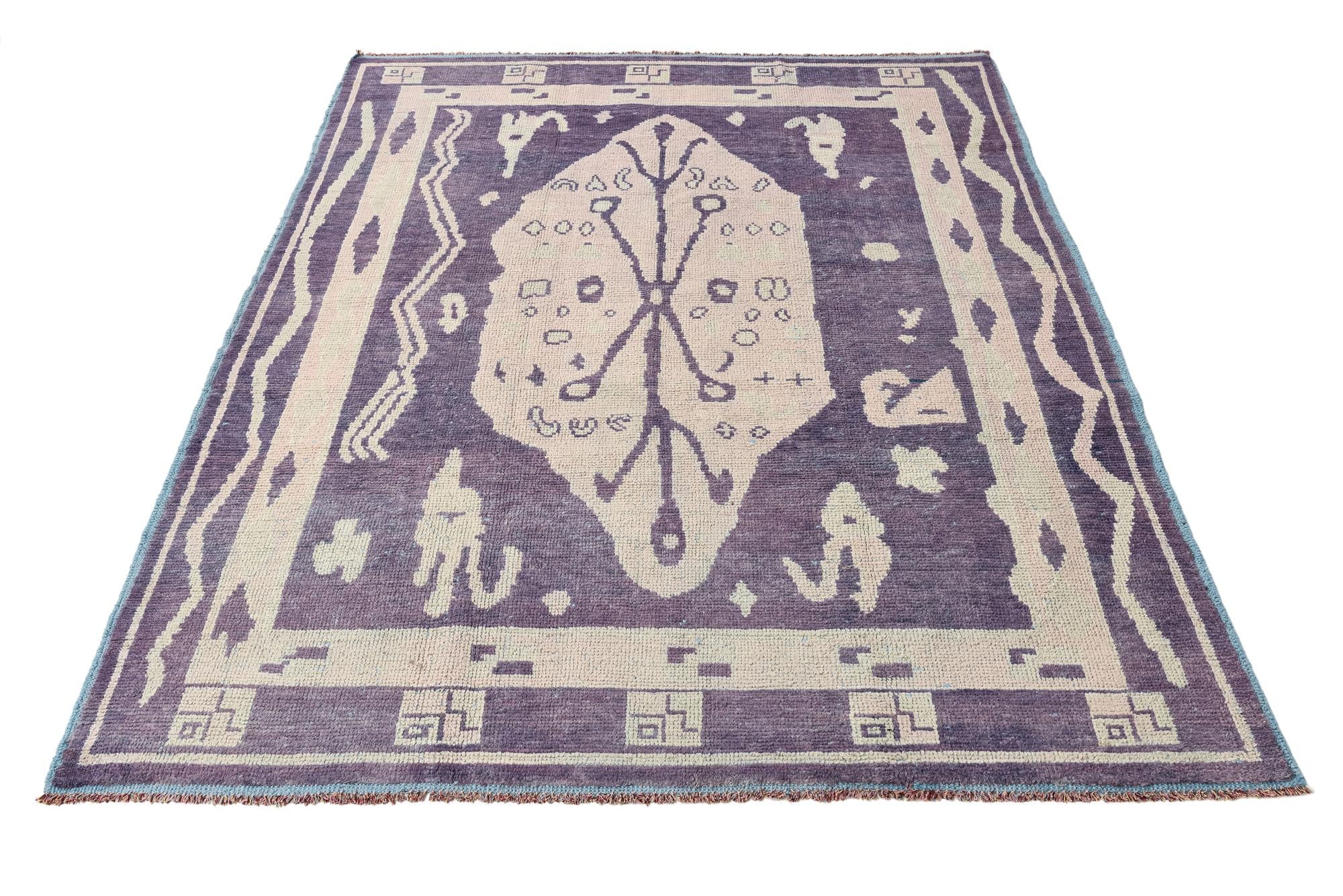 8' 1 x 10' 4 Hand Knotted Oushak Wool Rug