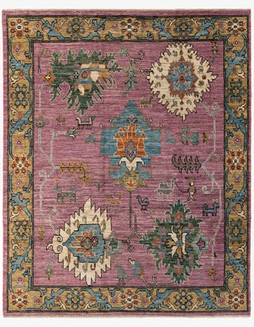 8' 3 x 9' 10 Hand Knotted Oushak Wool Rug